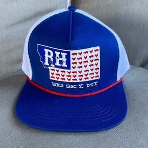 RH Riverhouse bar and grill Big Sky Montana flat brim snap ball cap hat